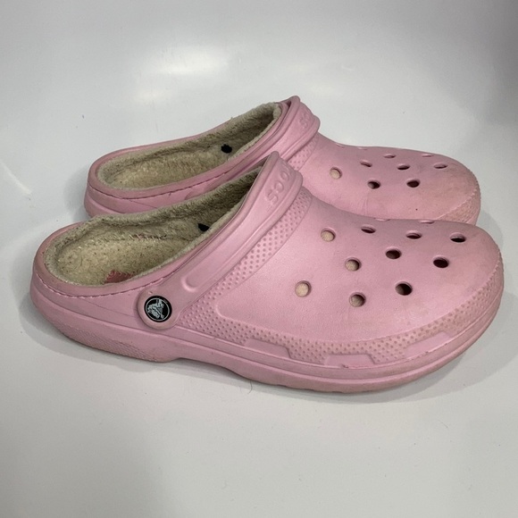 Crocs Pink lined original clogs unisex sizing - Picture 1 of 7